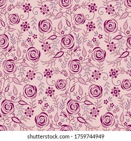 Seamless abstract rose flower pattern design