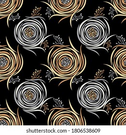 Seamless abstract rose flower pattern design
