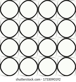 Seamless abstract round shape patterns on a white background.