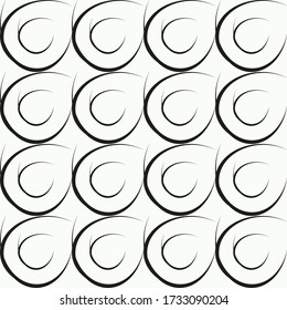 Seamless abstract round shape patterns on a white background.