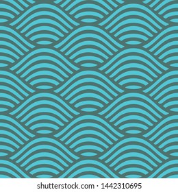 Seamless Abstract Scallop Wave Background Pattern 