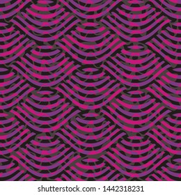 Seamless Abstract Scallop Wave Background Pattern 