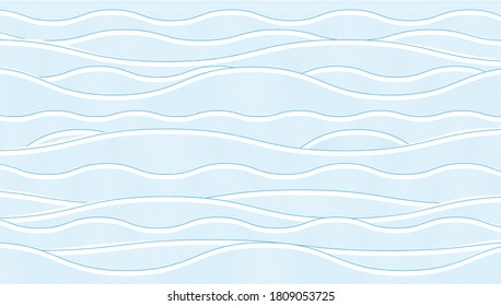El fondo de las olas de color azul marino abstracto y sin mar. Rastreo ondulado lineal vectorial.