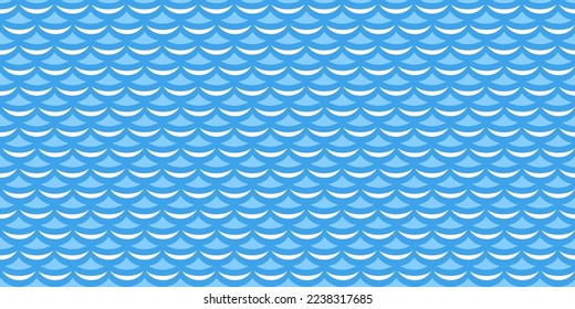 El fondo de las olas del mar abstracto no es muy atractivo. Patrón ondulado azul vectorial.