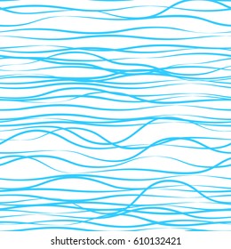 Seamless abstract sea waves vector pattern.
