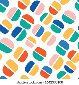 Seamless Abstract Shape Circle pattern. Stylish repeating texture. Repeating circles. colorful. Modern. Simple.