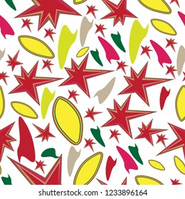 Seamless abstract shape pattern with Autumn colors; 