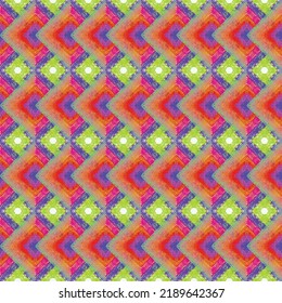 seamless abstract shape textile ikat fabric pattern background, illustration geometric art decoration 