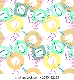 Seamless abstract shapes pattern