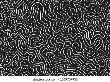 Patrón de formas abstractas sin inconvenientes. Textura moderna con laberinto para textiles, imprenta, prendas de vestir, artículos de moda y papel pintado. Ilustración vectorial contemporánea