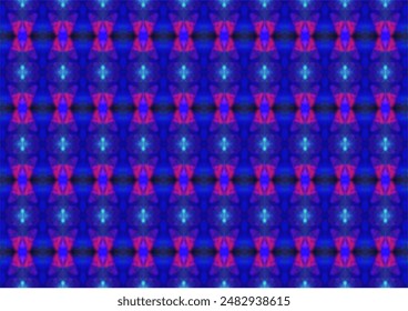 Seamless abstract with songket looks alike pattern with gradation and mix color of green, red orange, pink, purple and yellow with lines and geometry shape and blurred effect