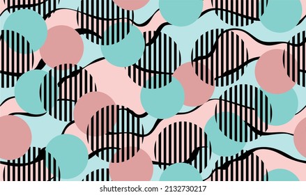 Seamless abstract spheres pattern. Vector Illustration.