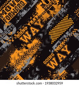 Seamless abstract sport pattern . Grunge background for textile, sport wear, graphic tees and more. 