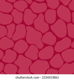 Seamless abstract spotted pattern. Stylish fashionable color scheme. The color of the year is Viva Magenta. A simple illustration in a flat style. Tile of spots. Modern design for fabric, interior