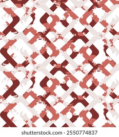 Seamless Abstract spring red theme geometric ornamental square pattern background texture design.
