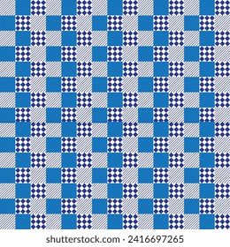 Seamless abstract square background. blue stripes pattern. Geometric square pattern.Simple fabric pattern background.Grid background.Curtain pattern illustration.Wallpaper background.