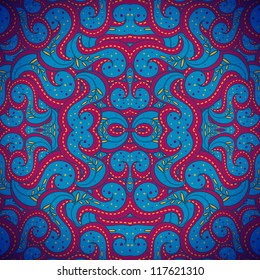 Seamless abstract square folk-style ornament