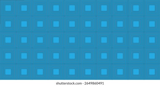 Padrão de linha quadrada abstrato sem emenda no plano de fundo ciano, estilo de ilusão óptica design vetorial geométrico mínimo, moderna telhas quadradas repetitivas pano de fundo para uso digital e de impressão