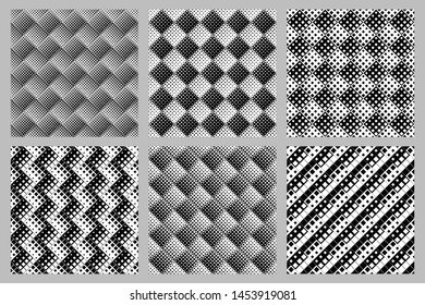 Seamless abstract square pattern background set - vector designs from diagonal squares