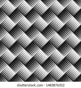Seamless abstract square pattern background - black and white vector design from diagonal squares