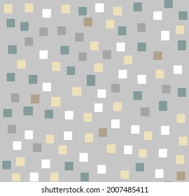 Seamless Abstract squares pattern. Light blue geometric background. winter Majestic random squares. Geometric chaotic decor. Vector illustration.