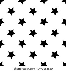 Seamless abstract Star Black pattern on white background, Vector illustration texture for paper, wrapping and fabric