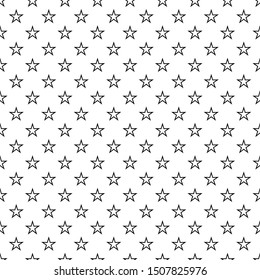 Seamless abstract Star Black pattern on white background, Vector illustration texture for paper, wrapping and fabric