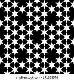 Seamless abstract star black and white wallpaper