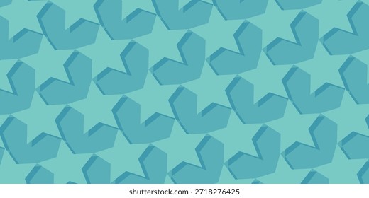 Patrón geométrico de estrella Abstractas sin costuras en tonos azul turquesa