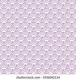 Seamless abstract stars wave pattern japanese tradition style. Fabric texture retro decorative wallpaper. Chinese traditional oriental ornament background, Purple clouds pattern illustration
