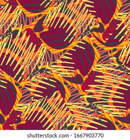 Seamless abstract strange pattern with urban elements.