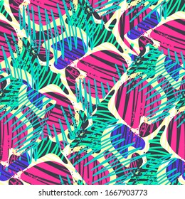 Seamless abstract strange pattern with urban elements.