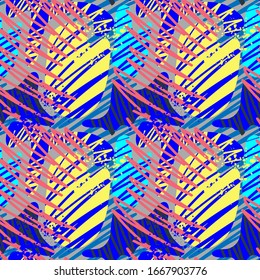 Seamless abstract strange pattern with urban elements.