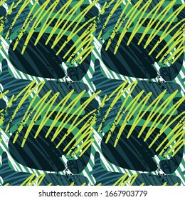 Seamless abstract strange pattern with urban elements.