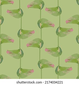 seamless abstract stripe leafs pattern background , greeting card or fabric