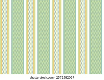 Seamless abstract stripe pattern. Colored striped light green background pixel plain weave texture. Textile design. Vector graphics of printing on fabric, shirt, textile, curtain