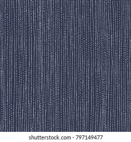 Seamless abstract striped distressed pattern, vertical vector illustration on dark blue background.