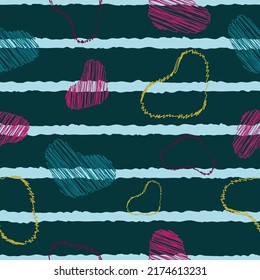 Seamless abstract striped pattern colorful shapes elements repeat endless background cover texture for textile, clothing, curtains, carpets, wallpapers, wrapping paper, fashion fabric prints