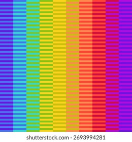 Seamless abstract striped pattern with geometric shapes. Rainbow colors ornament