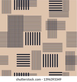 Seamless abstract striped pattern in retro colors. Vector pattern