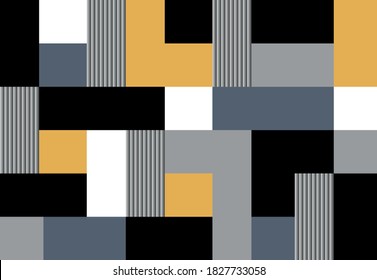 Seamless abstract striped  rectangles, squares pattern. Vector design fashion prints and backgrounds.