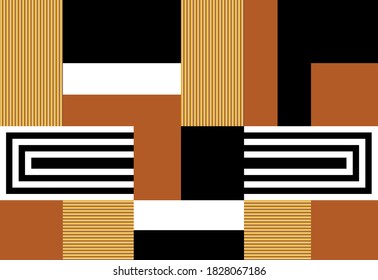Seamless abstract striped  rectangles, squares pattern. Vector design fashion prints and backgrounds.