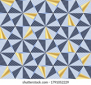 Triángulos de rayas abstractas y sin inconvenientes   patrón.Diseño de ilustración para impresiones y fondos de moda.