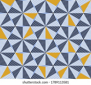 Seamless abstract striped triangles   pattern.Vector design for fashion prints and backgrounds.