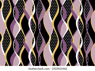 Seamless abstract striped, wavy with colorful pattern. Vector design for fashion print and backgrounds.