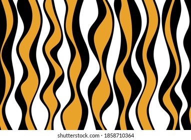 Seamless abstract striped wavy line  pattern.Vector design for fashion print and backgrounds.