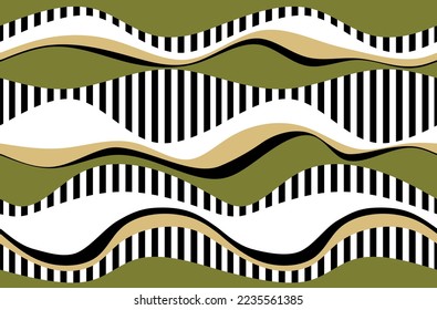 Seamless abstract striped, wavy pattern. Vector Illustration.