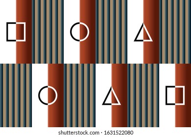 Seamless abstract striped,golden rectangles on white background.EPS10 Illustration.