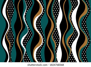 Seamless abstract striped,wavy with clorful pattern.Vector design for fashion print and backgrounds.