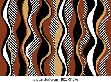 Seamless abstract striped,wavy with colorful pattern.Vector design for fashion print and backgrounds.